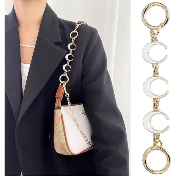 Moon Design (white & black) Bag Strap Extenders (2 Pcs.) Bundle - Picture 3 of 4